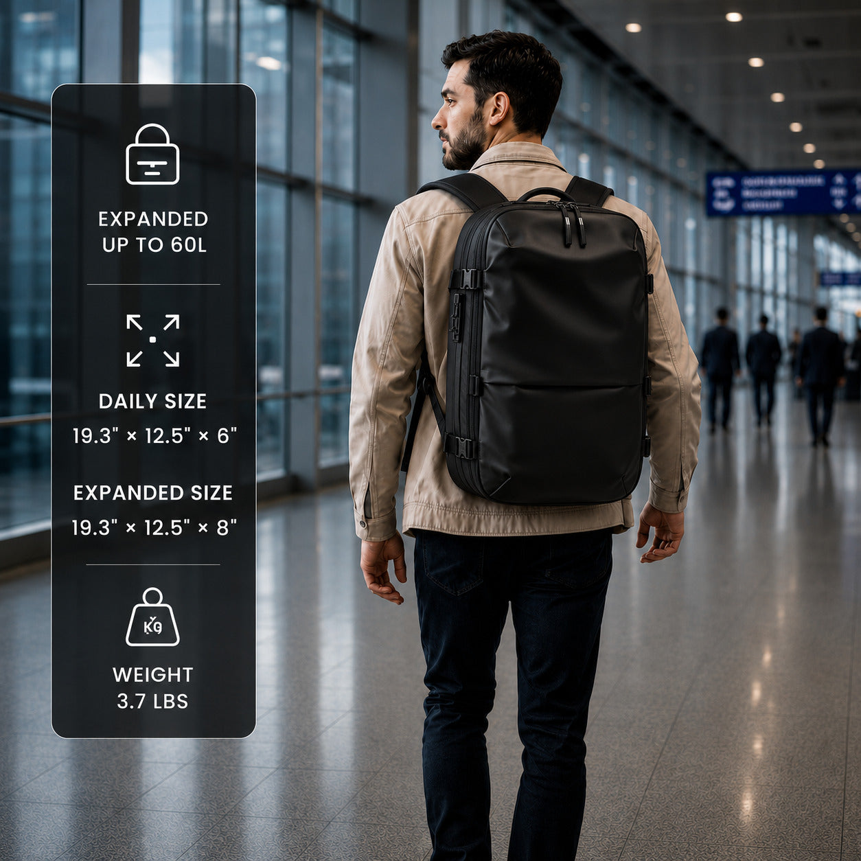 airport travel with backpack armor Aervira™ AeroPack Pro Travel System