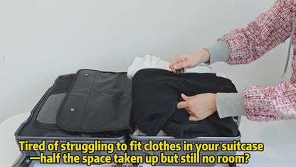 Aervira carry-on compression bag video showing clothes being packed into a suitcase